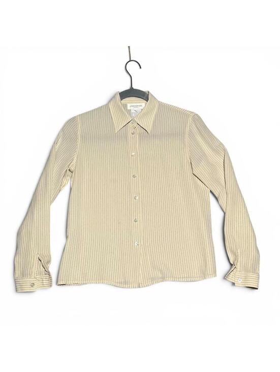 Jones New York Tops - Vintage Jones New York Cream Silk Pinstripe Button Down 2P
